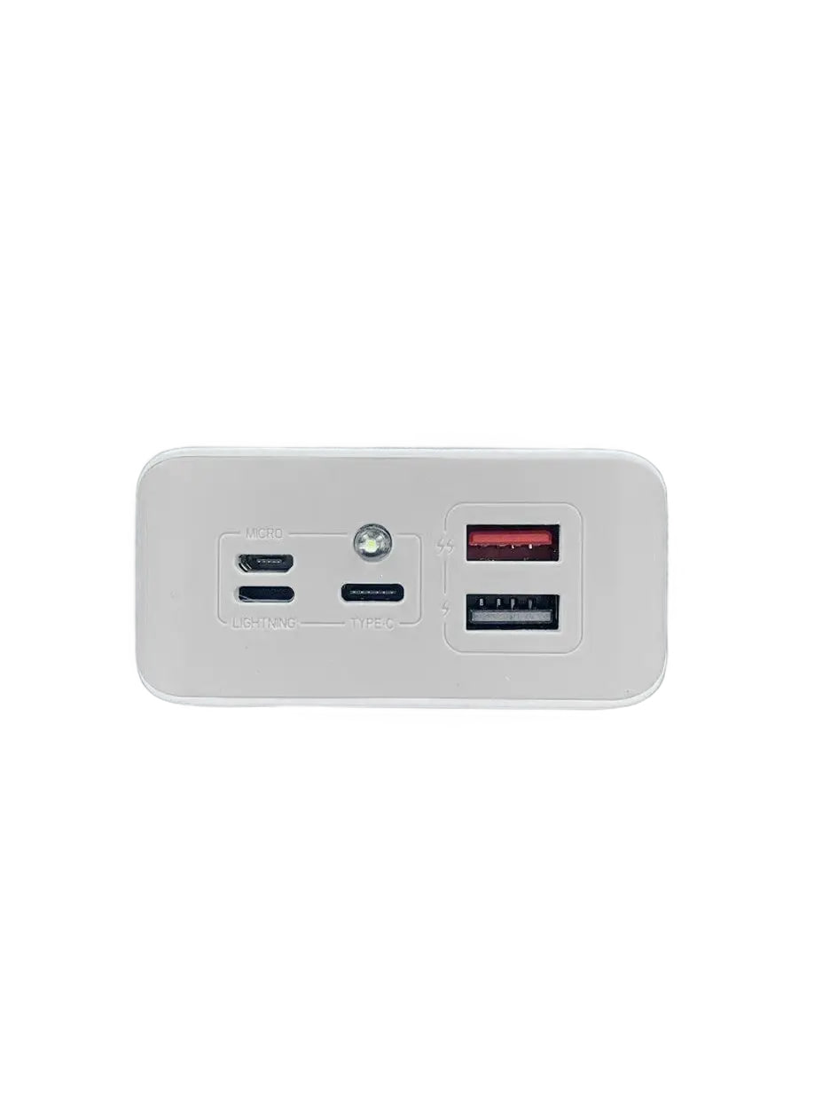 Універсальна мобільна батарея для смартфона UWarmsof 30000mAh повербанк з ліхтарем та LED-дисплеєм Білий - 4
