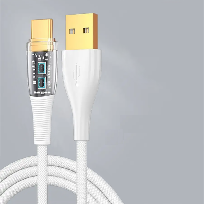Зарядний шнур для швидкого заряджання телефону USB to Type-C 1.2 м UWarmSof кабель для зарядки планшета повербанка смартфона провід тайпсі зарядка 18 Вт Білий