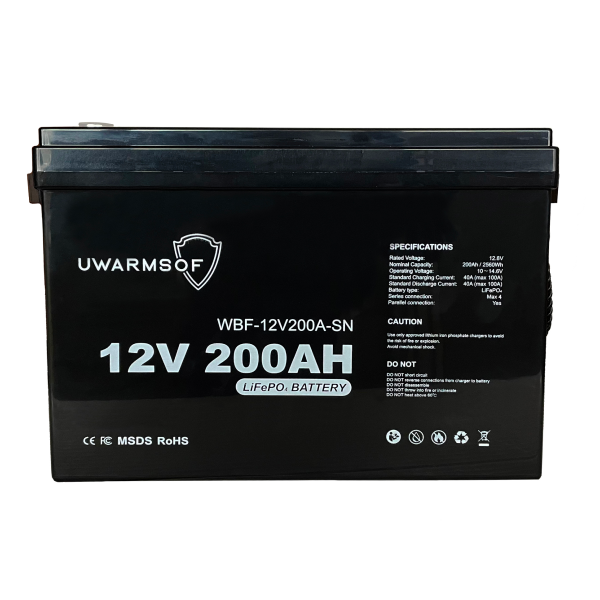 Акумуляторна батарея UWarmSof LiFePo4 12V 200Ah з екраном - 2