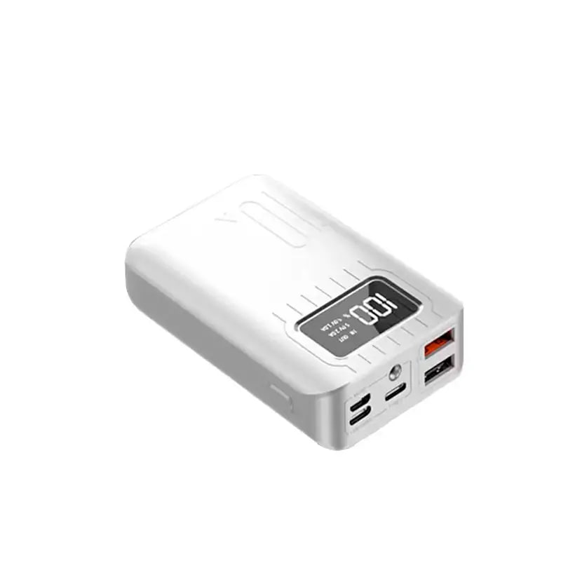 Універсальна мобільна батарея UWarmSof 10000mAh 2xUSB 1хType-C / Lightning повербанк для айфона з LED-дисплеєм Білий
