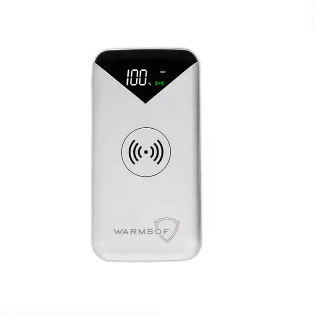 Повербанк з бездротовою зарядкою для телефону UWarmSof 10000mAh УМБ з швидкою зарядкою та LED-дисплеєм Білий