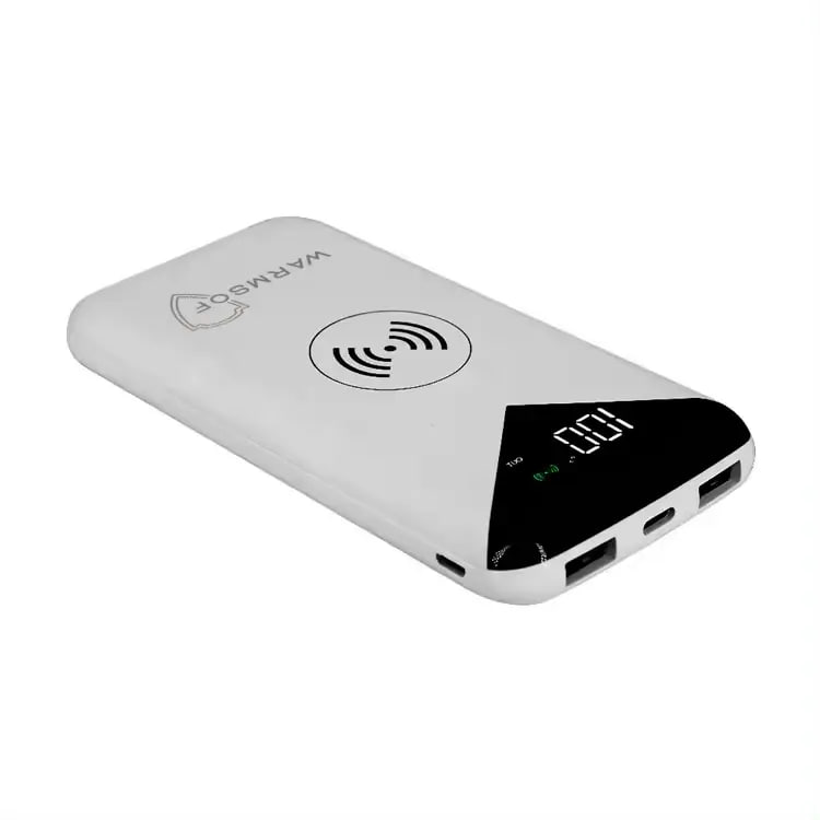 Повербанк з бездротовою зарядкою для телефону UWarmSof 10000mAh УМБ з швидкою зарядкою та LED-дисплеєм Білий - 2